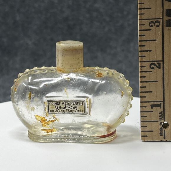 Vtg Prince Matchabelli Wind Song Mini Glass Cologne Bottle Royal Vanity Decor - Picture 2 of 9